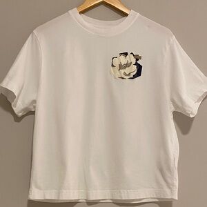 Lacoste White T-Shirt with Floral Design